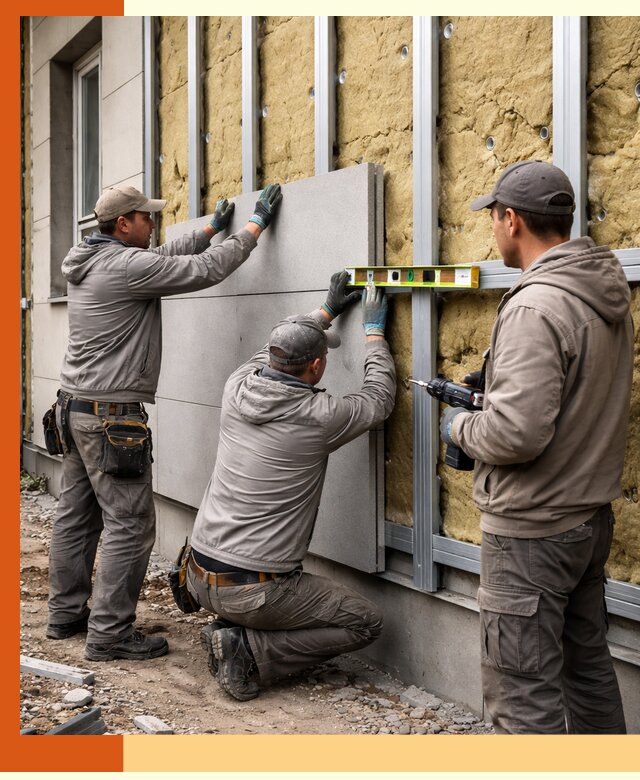 Утепление вентилируемого фасада под ключ в Кинели