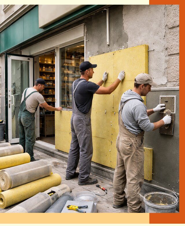 Утепление магазина в Кинели от 4585 руб/м2 — цена, стены и снаружи | ТепломастерКнл