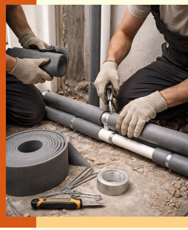 Утепление труб водоснабжения в Кинели — монтаж и защита сети