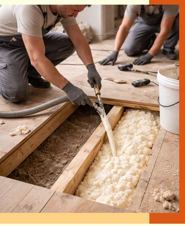 Заполнение пустот пола в Кинели от 2751 руб. — утепление пустот пола под ключ | ТепломастерКнл