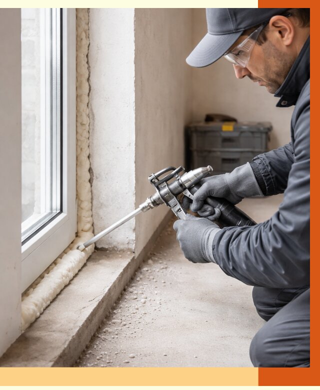 Герметизация стыков ППУ в Кинели от 1681 руб. за м2 — утепление примыканий под ключ | ТепломастерКнл