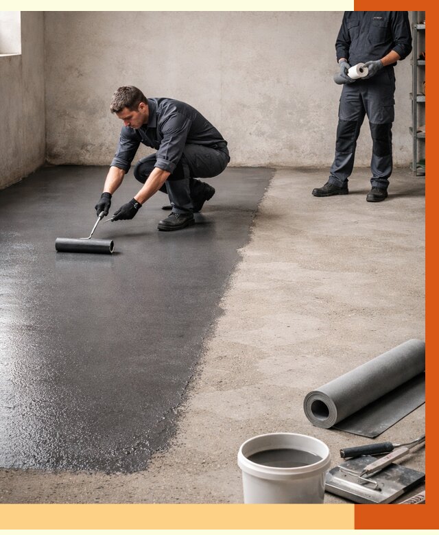 Гидроизоляция гаражного пола в Кинели от 3566 руб./м² — ТепломастерКнл профессионально