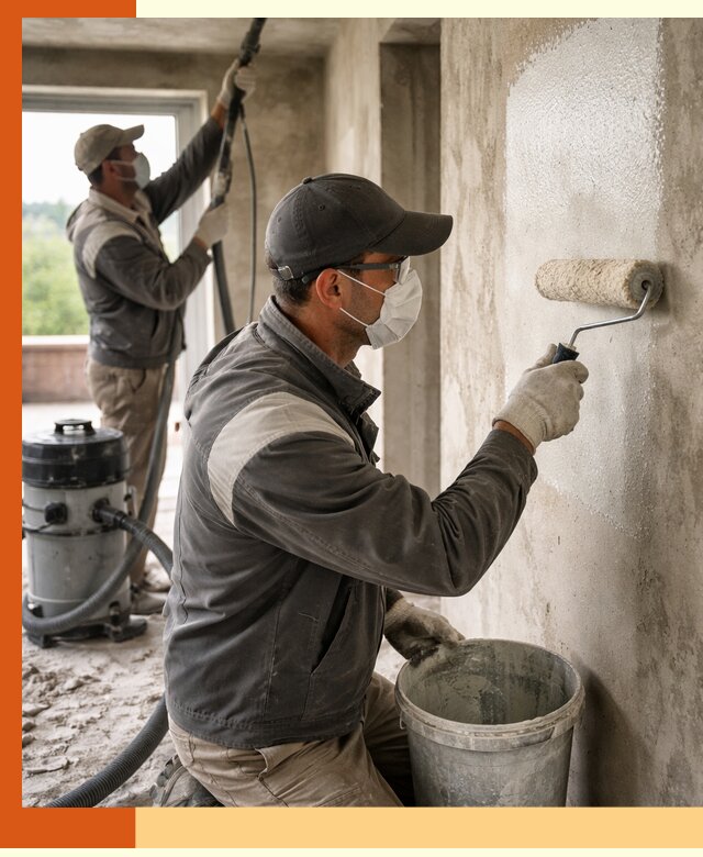 Подготовка поверхности под напыление утеплителя в Кинели