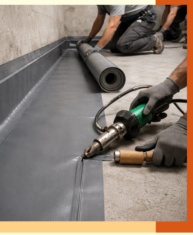 Монтаж гидроизоляционной мембраны в Кинели от 1014 руб/м2 | ТепломастерКнл